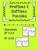Prefixes & Suffixes Task Card Puzzles