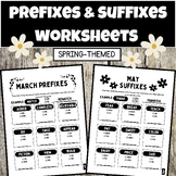 Prefixes & Suffixes Worksheets (Spring-Themed) ELA Activit