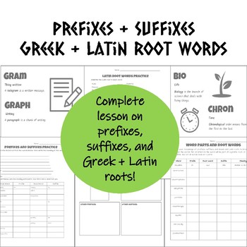 Preview of Prefixes, Suffixes, and Greek + Latin Roots Lessons