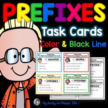 Preview of Prefixes Task Cards - What's the meaning of the word?