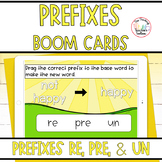 Prefixes Un Re and Pre Boom Cards