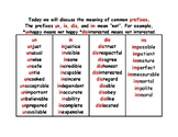Prefixes and Character Traits