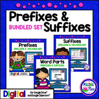 Preview of Prefixes and Suffixes Activity Bundle for Google Drive and Google Classroom