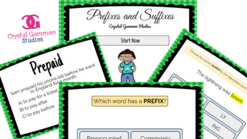 Preview of Prefixes and Suffixes Boom Cards