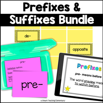 Preview of Prefixes and Suffixes Bundle For Multisyllabic Word Practice & Literacy Centers