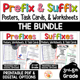 Prefixes and Suffixes Root Words Posters, Task Cards, & Wo