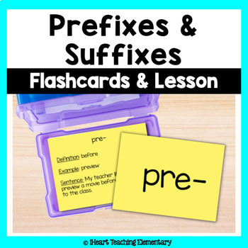 Preview of 3rd & Fourth Grade Prefixes and Suffixes Flash Cards Multisyllabic Word Practice