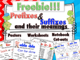 Prefixes and Suffixes Freebie
