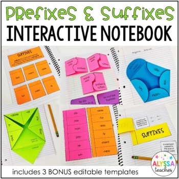 Preview of Prefixes and Suffixes Interactive Notebook