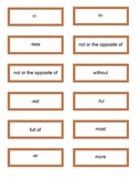 Prefixes and Suffixes Matching Cards