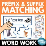 Prefixes and Suffixes Matching Game - for Reading or Spell