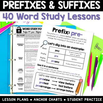Preview of Prefixes and Suffixes: Morphology Lesson Plans, Worksheets, and Google Slides
