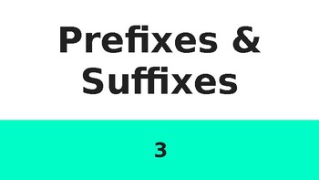 Preview of Prefixes and Suffixes Multiple Choice Questions PowerPoint 3 (Grade 1-2)