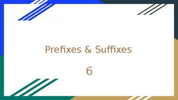 Preview of Prefixes and Suffixes Multiple Choice Questions PowerPoint 6 (Grade 1-2)