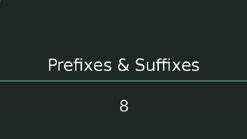 Preview of Prefixes and Suffixes Multiple Choice Questions PowerPoint 8 (Grade 1-2)