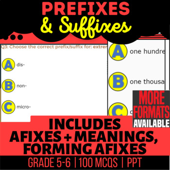 Preview of Prefixes and Suffixes PowerPoints | Forming Affixes | 5th and 6th Grade