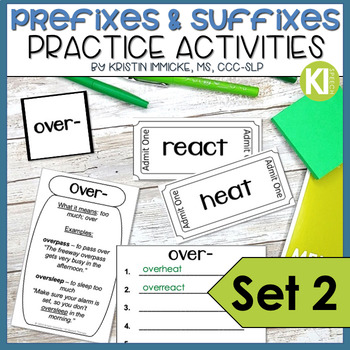 Preview of Prefixes and Suffixes Practice Activities SET #2 with Boom Cards