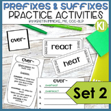 Prefixes and Suffixes Practice Activities SET #2 with Boom Cards