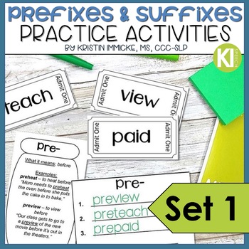 Preview of Prefixes and Suffixes Practice SET 1 with Boom Cards