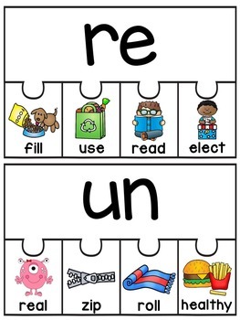 Prefixes and Suffixes Puzzles (Fun Grammar Activities!) by Miss Giraffe