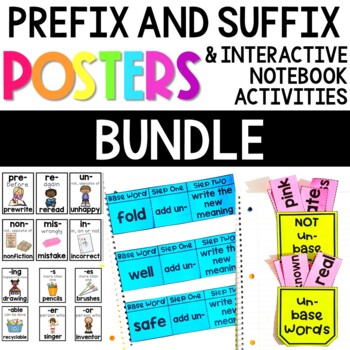 Preview of Prefixes & Suffixes Root Words Activities Reference Posters Anchor Charts BUNDLE