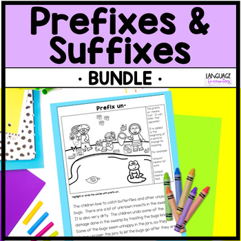 Preview of Prefixes and Suffixes Short Stories with Graphic Organizers for Speech Therapy