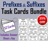 Prefixes and Suffixes Task Cards Activity Bundle: 2nd 3rd 