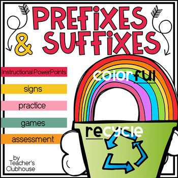 Preview of Prefixes and Suffixes Unit from Teacher's Clubhouse