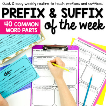 Preview of Prefixes and Suffixes Vocabulary Activities Year-Long Routines