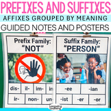 Prefixes and Suffixes Word Parts Vocabulary Grouped Affixe