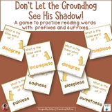 Prefixes and Suffixes Word Work Activity with a Groundhog Theme