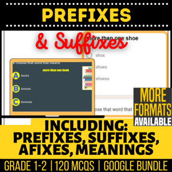 Preview of Prefixes and Suffixes Google Worksheets Slides Forms | Digital Resources