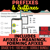 Prefixes and Suffixes Review | Google Docs Forms Slides | 