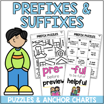 Preview of Prefixes and Suffixes Worksheets | Prefixes and Suffix Puzzles