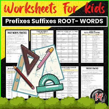 Preview of Prefixes suffixes root- words worksheets