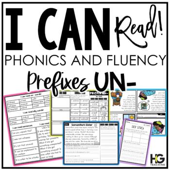 Preview of Prefix un- Reading Comprehension, Phonics, Fluency | I Can Read!