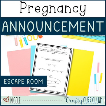 Preview of Pregnancy Announcement Escape Room Solve the Room Baby Announcement