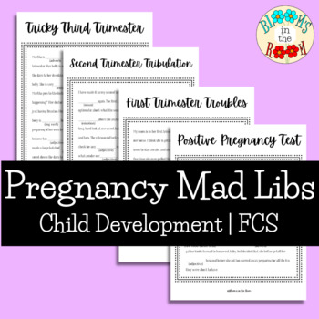 Preview of Pregnancy / Prenatal Development Mad Libs | Child Development Activity | CTE FCS