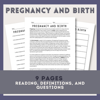 Preview of Pregnancy and Birth (Labor, Delivery) Activity