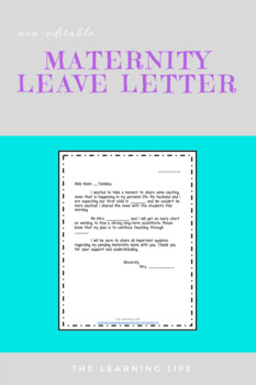 maternity leave application letter for teacher