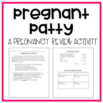 Preview of Pregnant Patty | Pregnancy Review Activity | Child Development | FCS
