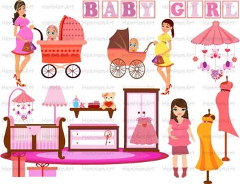 Preview of Pregnant Woman school Clip Art pregnancy mom to be mommy Super Hero school -070-