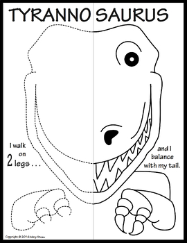 Prehistoric Animals Symmetry Activity Coloring Pages by Mary Straw