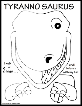 Preview of Prehistoric Animals Symmetry Activity Coloring Pages