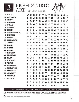 art word search teaching resources teachers pay teachers