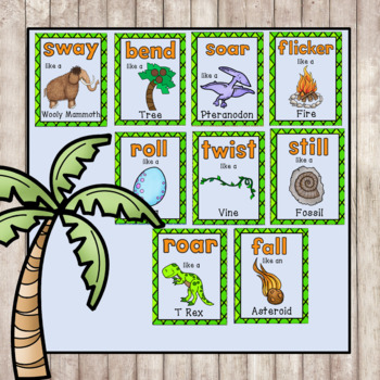 Prehistoric Dinosaur Brain Breaks - (24 Prehistoric Dinosaur Movement Cards)