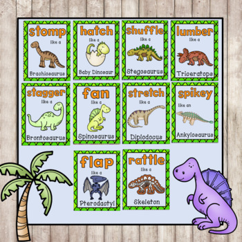 Prehistoric Dinosaur Brain Breaks - (24 Prehistoric Dinosaur Movement Cards)