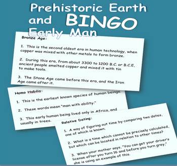 Preview of Prehistoric Earth and Early Man BINGO
