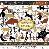 Prehistoric Era Cave Art Clip Art Illustrations, Hand-draw