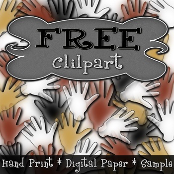 Preview of Prehistoric Era Digital Paper FREEBIE, Cave Painting Hand-Print Background